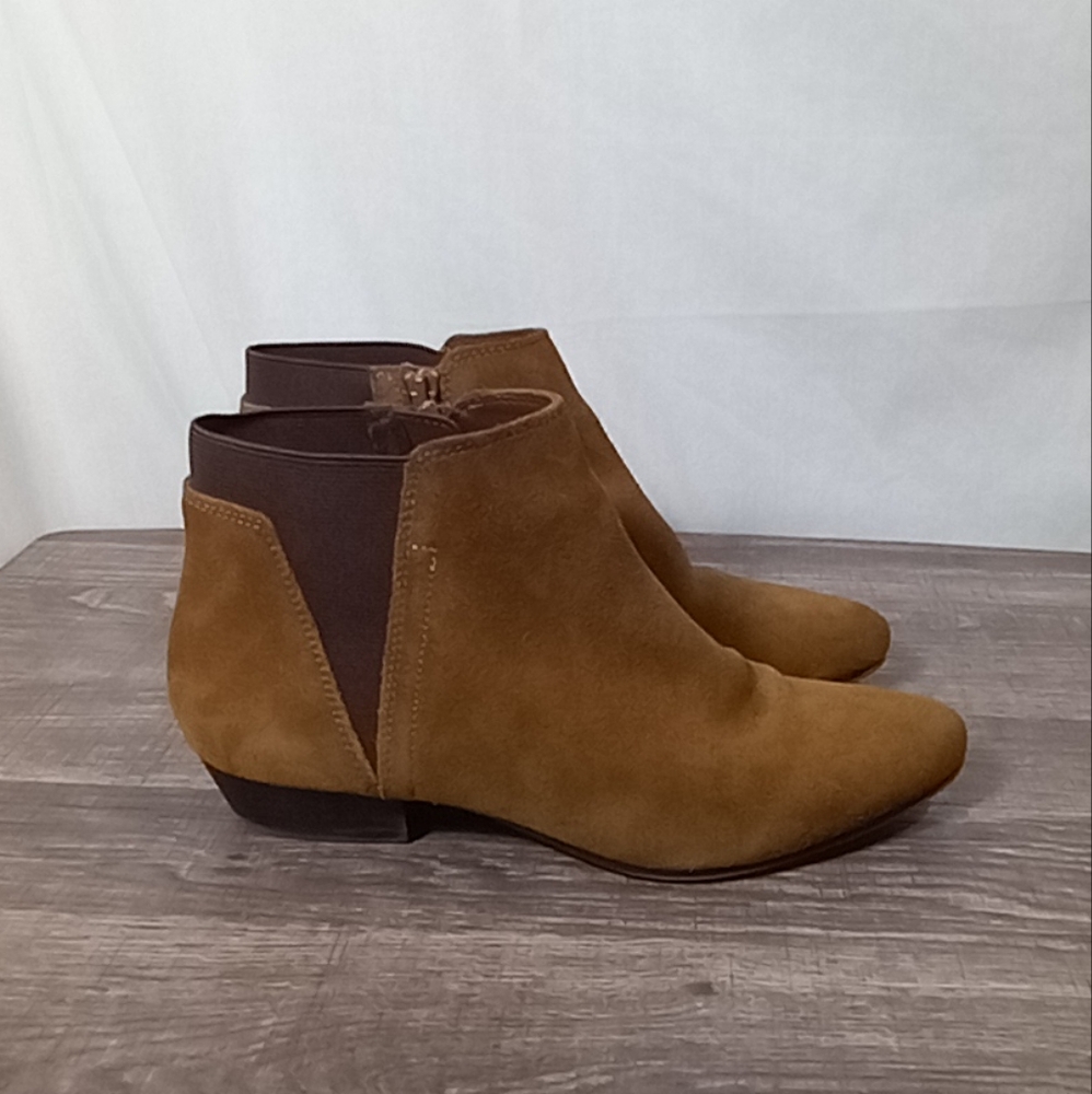 Aldo Brown Suede Zip Up Chelsea Ankle Bootie Size 8.5, EU 38.5